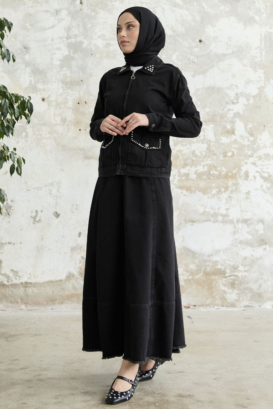 MDS Women Pearl Embellished Skirt Suit - Black - San Nicolás de los Garza