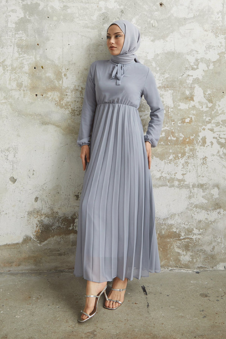 MDS Women Piliseli Limelda Chiffon Dress - Gray - Misterbianco