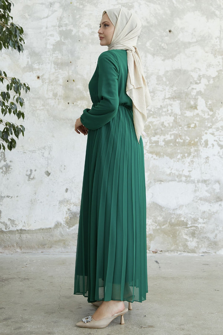 MDS Women Piliseli Limelda Chiffon Dress - Emerald Green - Orléans