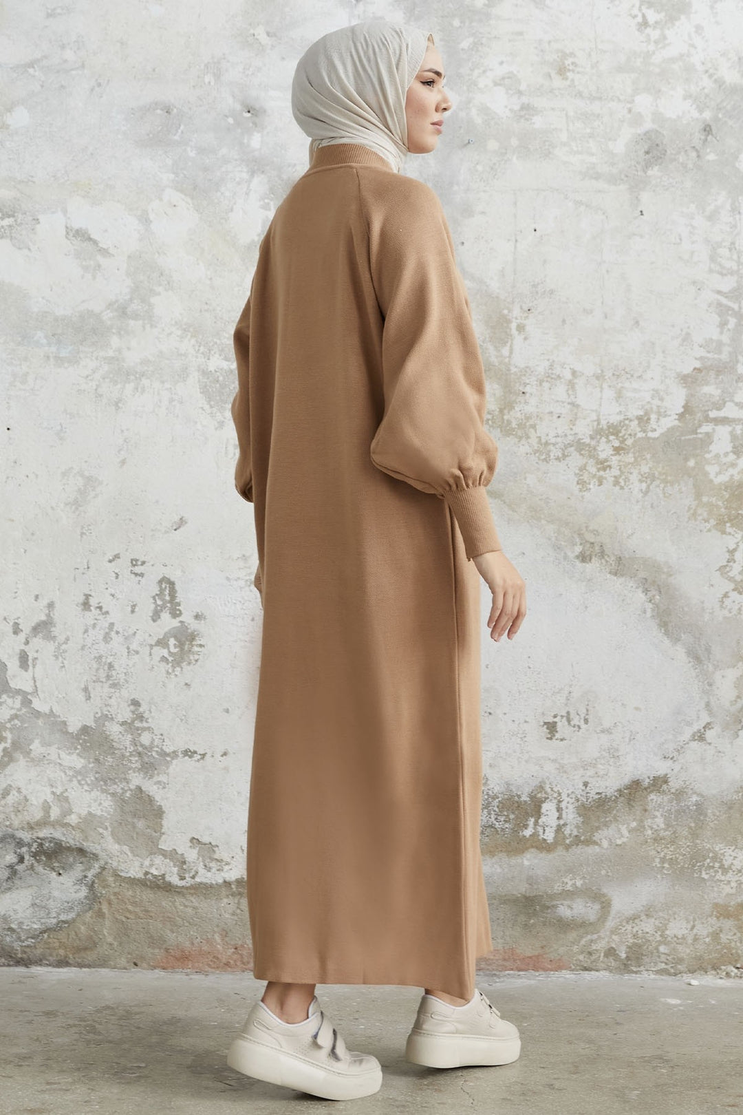 MDS Women Mina Balloon Sleeve Knit Dress - Milky Coffee - Cumbernauld