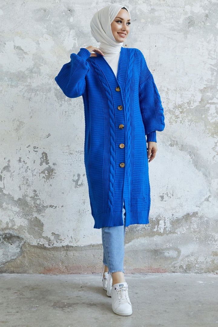 MDS Women Evia Buttoned Knit Cardigan - Sky Blue - Parma
