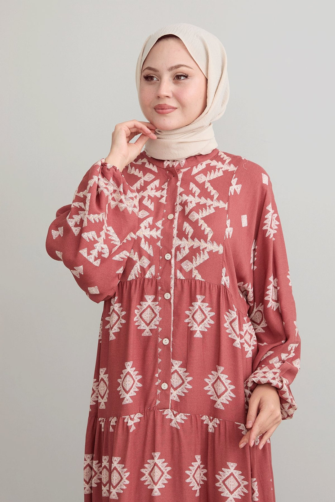 MDS Women Ethnic Casual Salmon Viscose Dress - Krems an der Donau