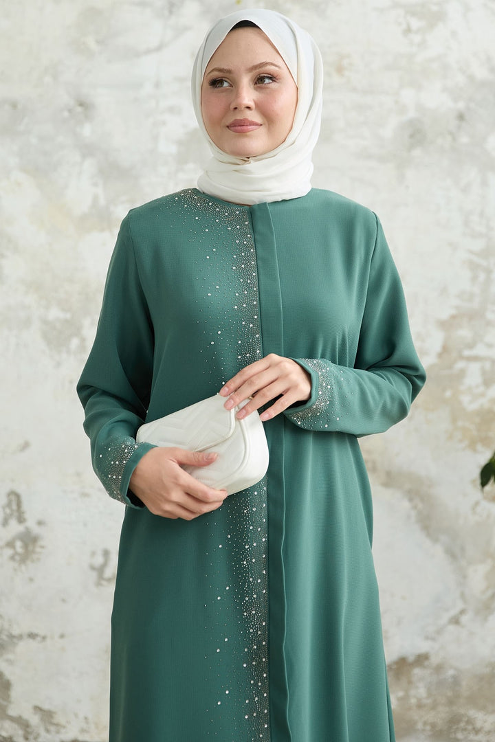 MDS Women Mint Ferace with Stone Embroidery on the Right Side - Wimbledon