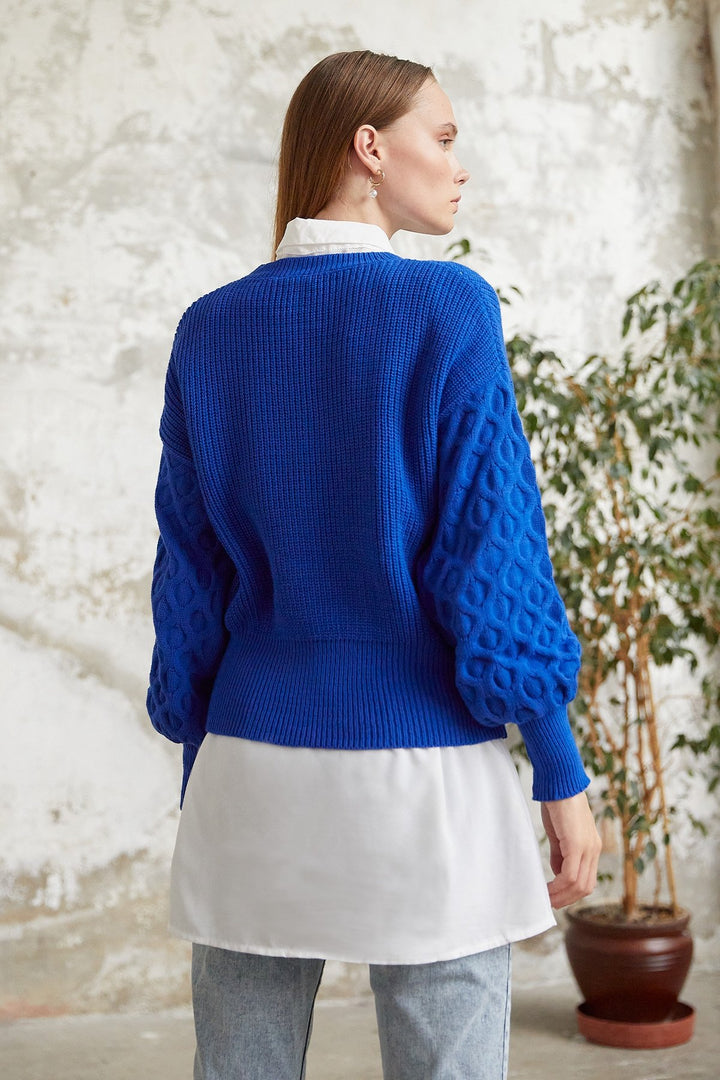MDS Women Larisa Balloon Sleeve Sweater - Sax Blue - Port Macquarie