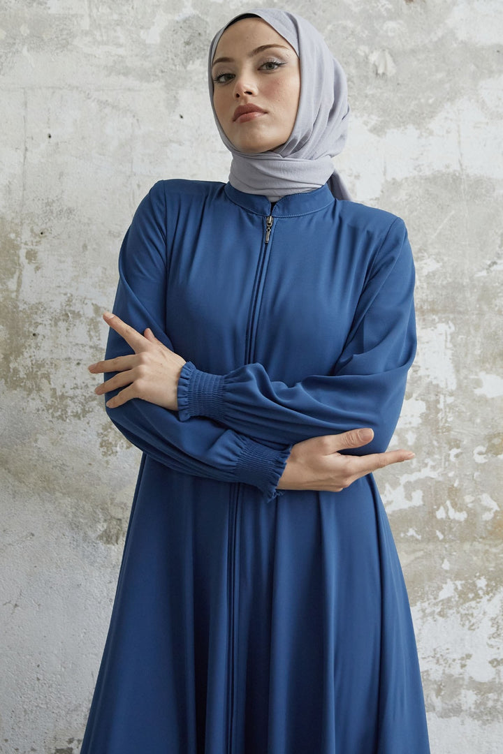 MDS Women Guipure Crepe Mevlana Cloak - Indigo - Kalinkavichy