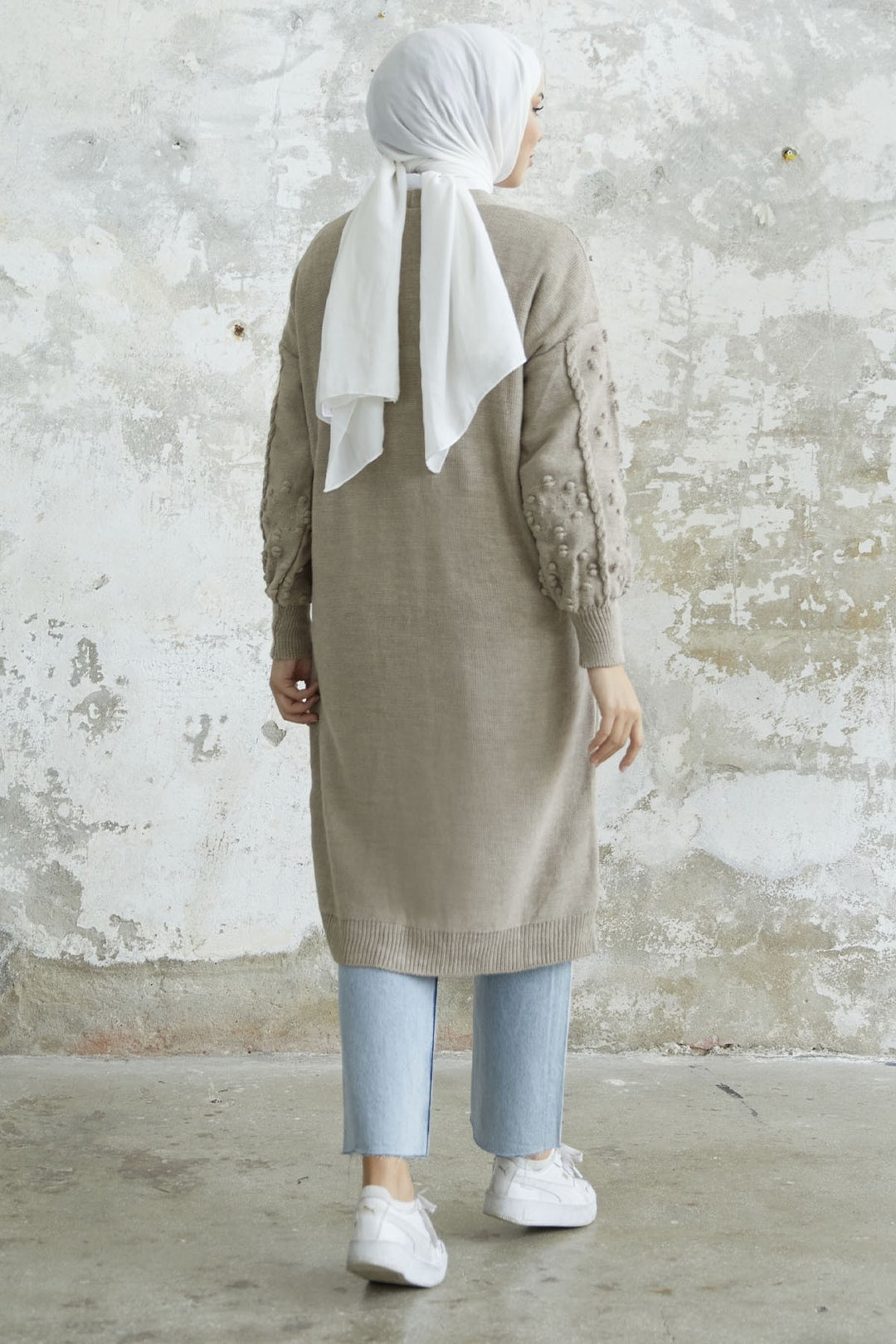 MDS Women Lomira Stone Button Detailed Knit Cardigan - Beige - Holubivske