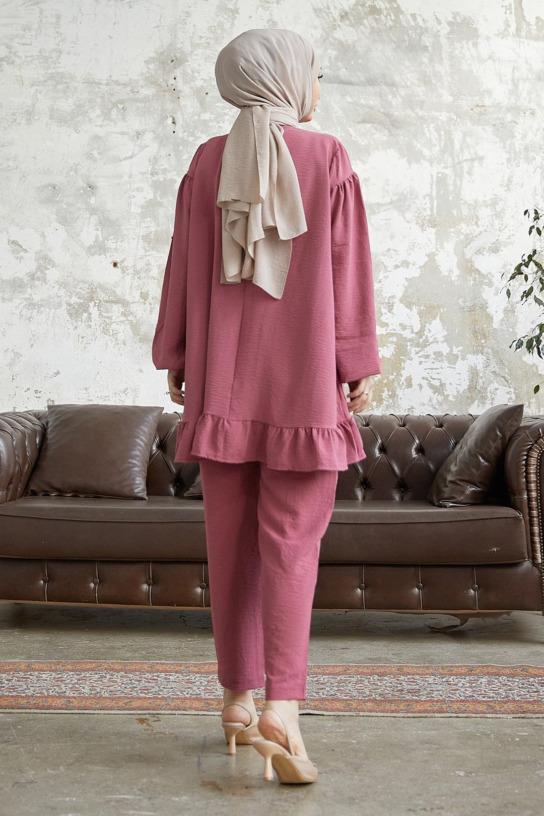 MDS Women Lively Ruffle Skirt Set - Rose Pink - Créteil