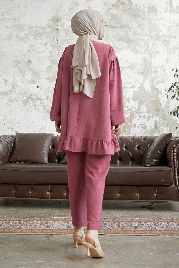MDS Women Lively Ruffle Skirt Set - Rose Pink - Créteil