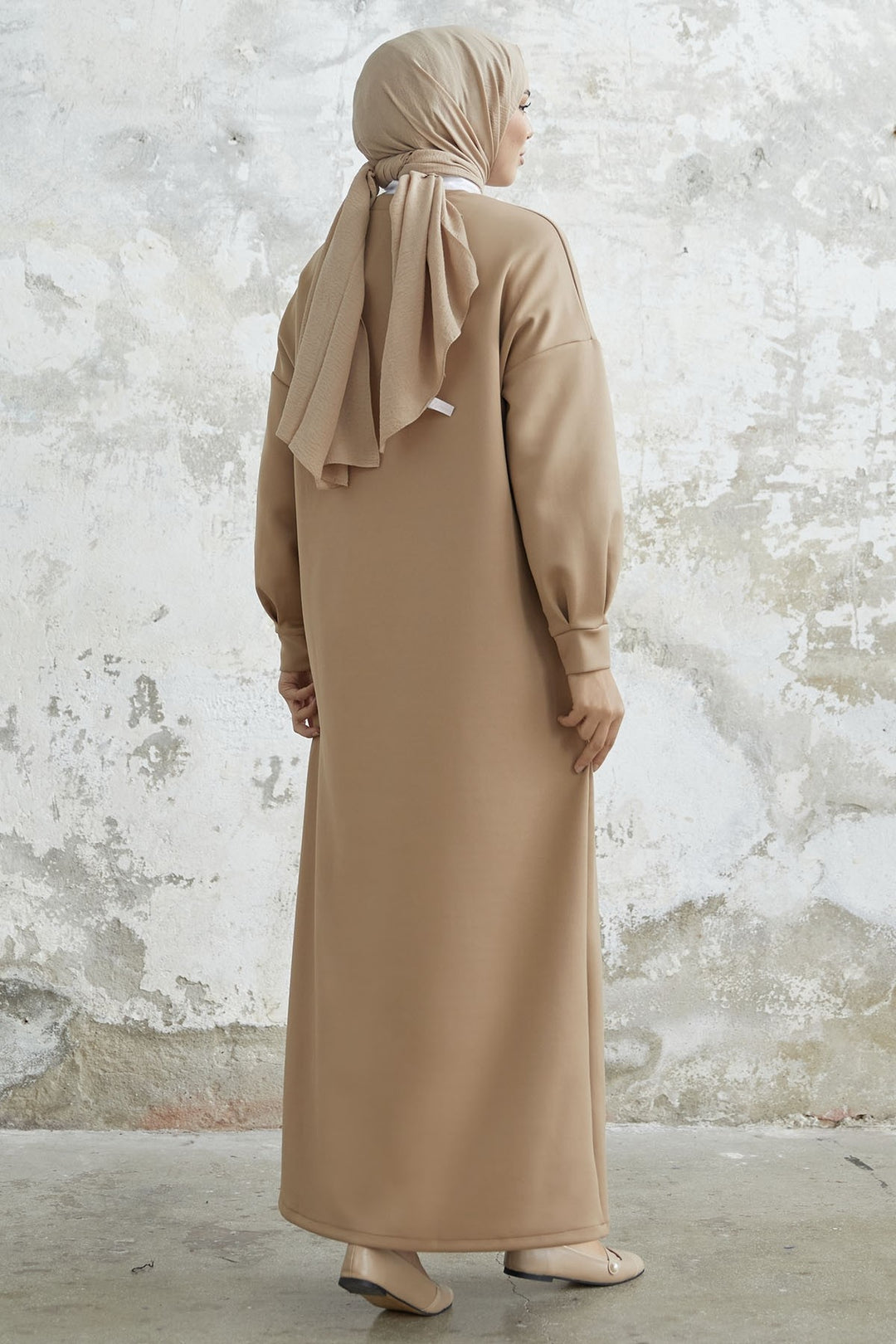 MDS Women Nevra Pocketed Scuba Dress - Beige - Fullerton