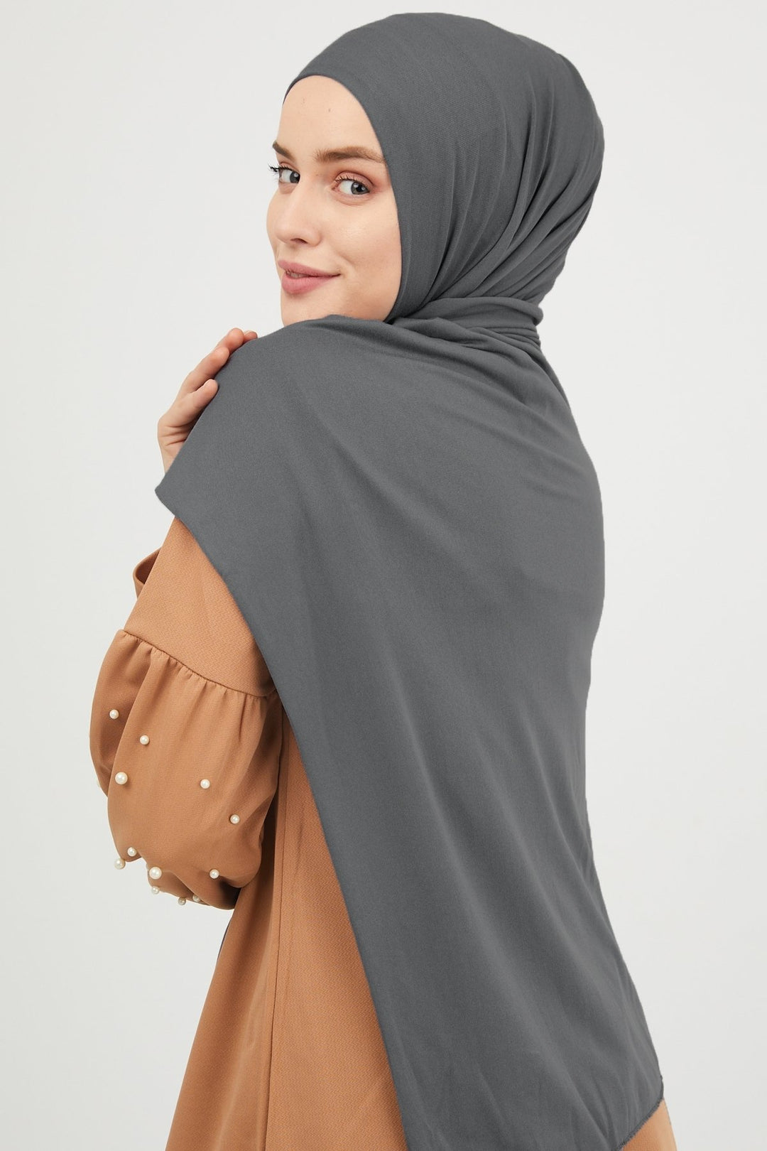 MDS Women Liny Knitted Shawl - Anthracite - Misterbianco