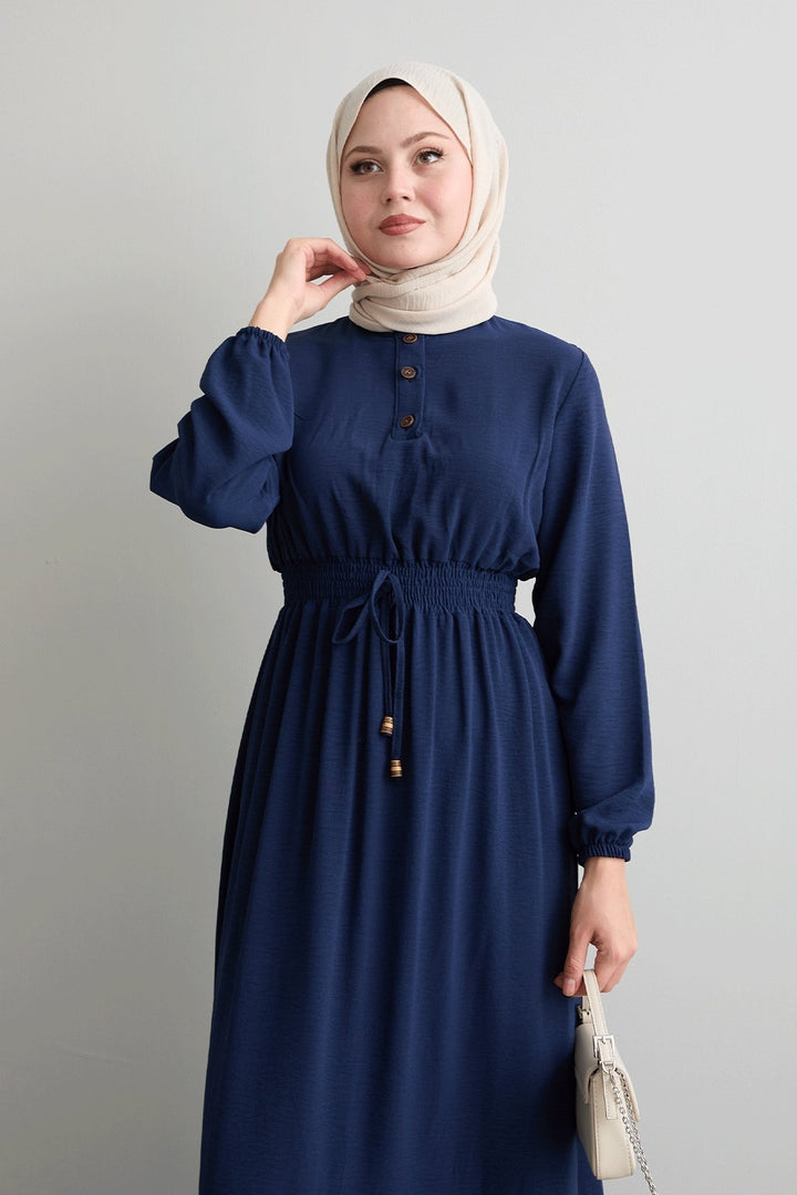 MDS Women Tena Beli Elastic Waist Dress - Navy - Sesimbra