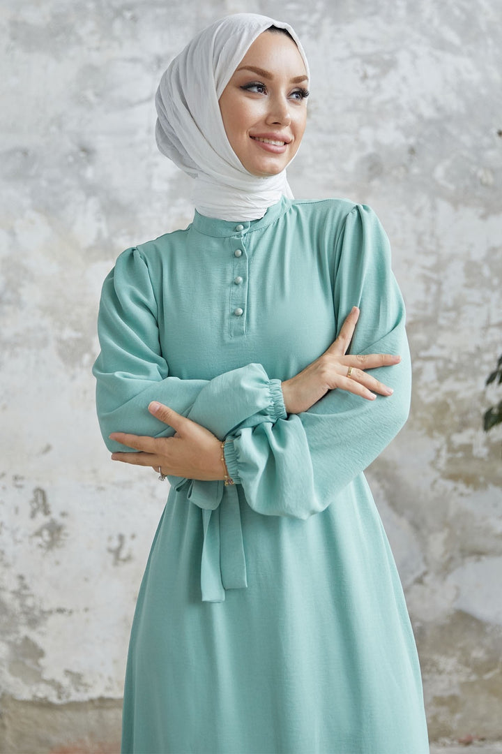 MDS Women Meyra Buttoned A-line Dress - Light Green - Norwich