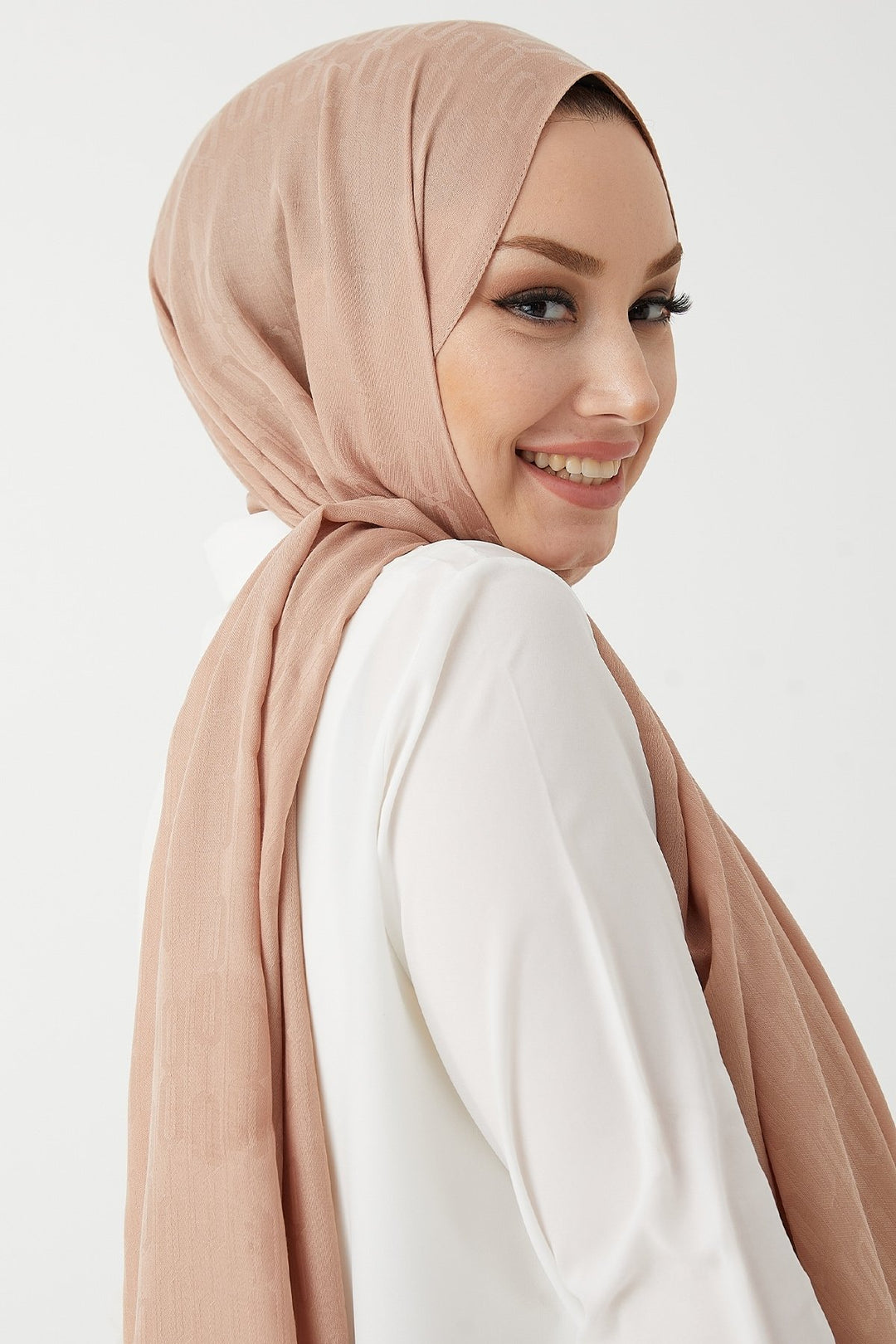 MDS Women Luda Chain Pattern Cotton Jacquard Shawl - Yavruağzı - Zwolle