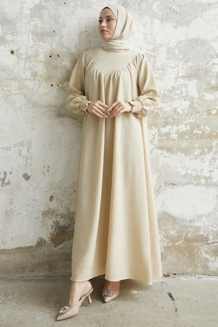 MDS Women Gipeli Front Robed Dress - Beige - Vale de Cavalos