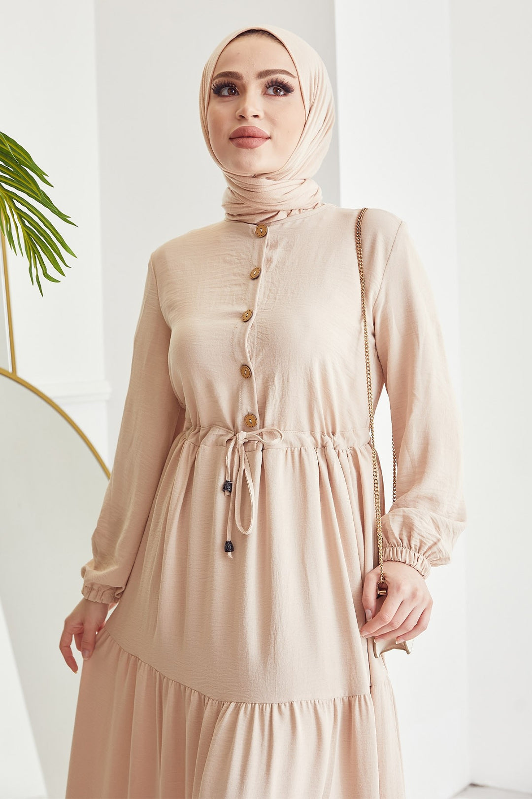 MDS Women Pamela Buttoned A-line Dress - Beige - Ripollet