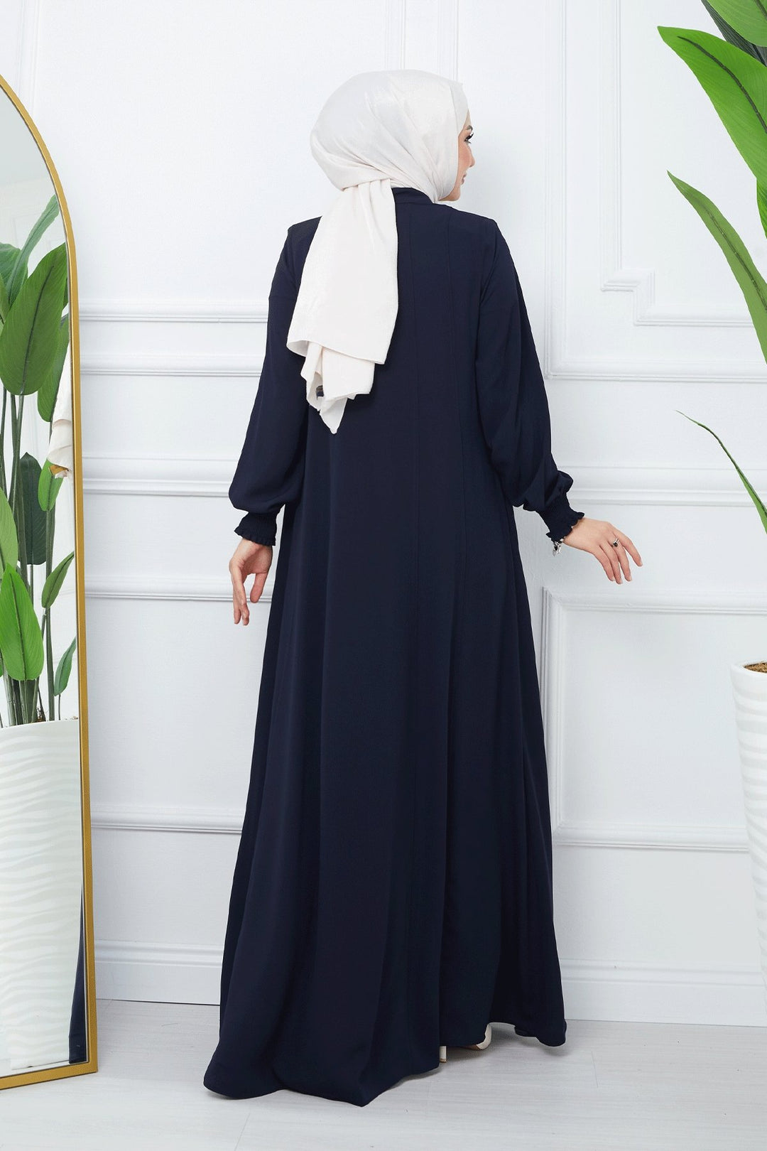 MDS Women Patchwork Mevlana Fabric Cloak - Navy Blue - Klagenfurt