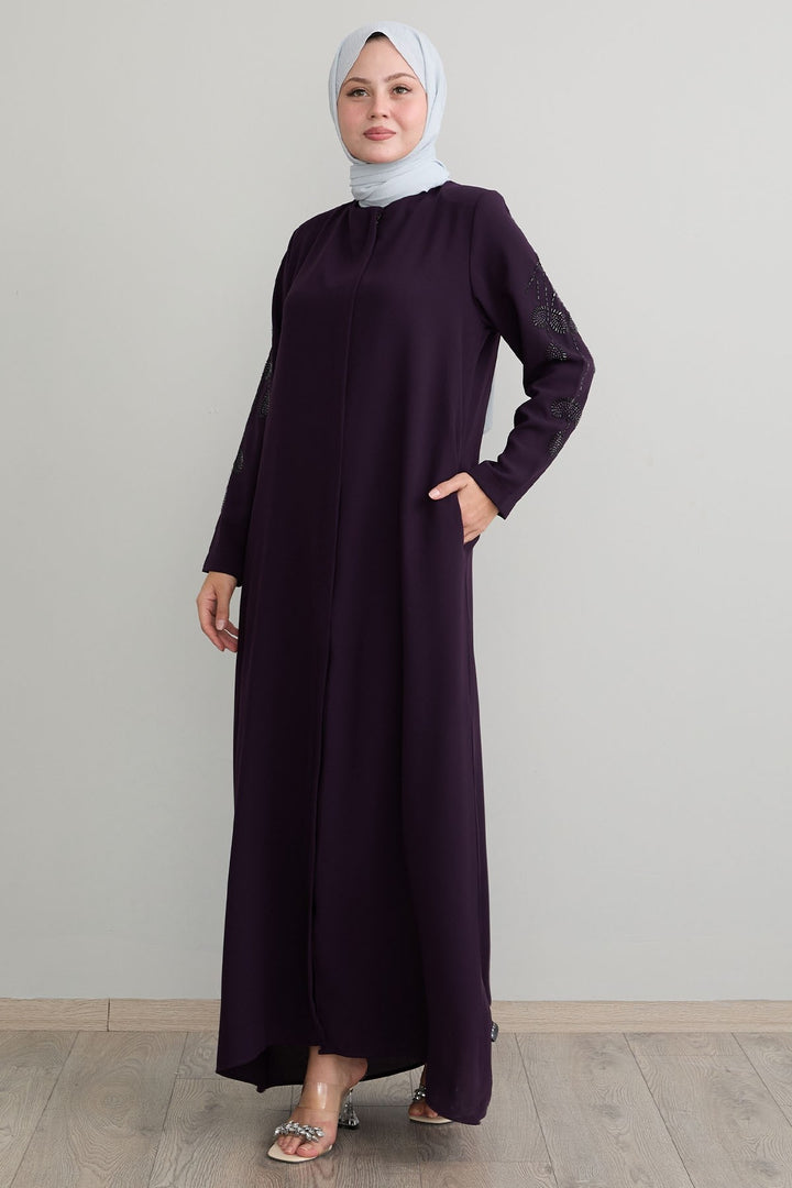 MDS Women Sleeves Leaf Pearl Purple Ferace - Arlington