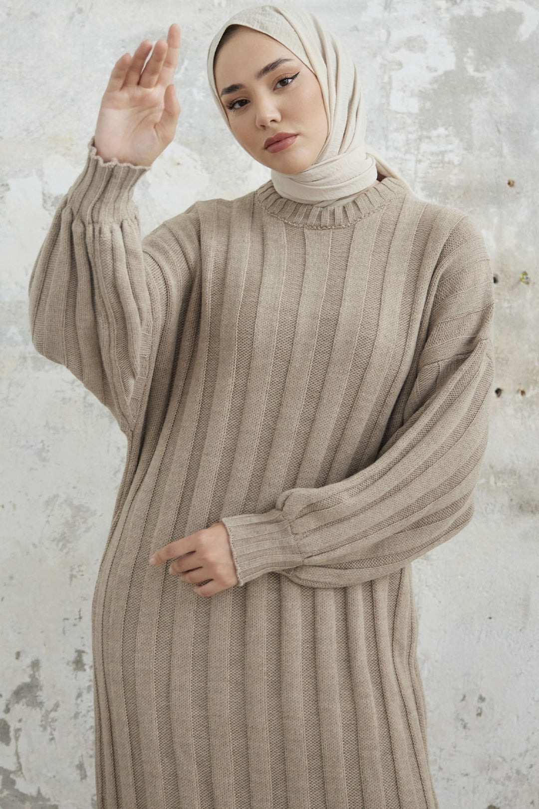 MDS Women Lovisa Threaded Knit Dress - Beige - Weert