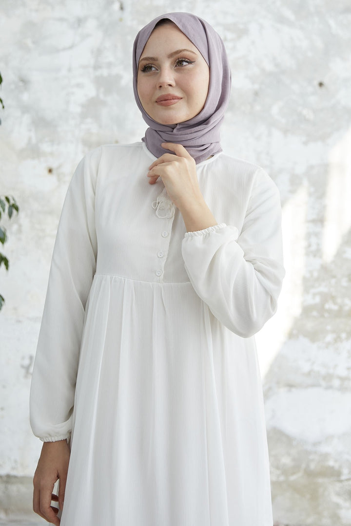 MDS Women Lace-Up Yoryo Chiffon Dress - White - Weimar