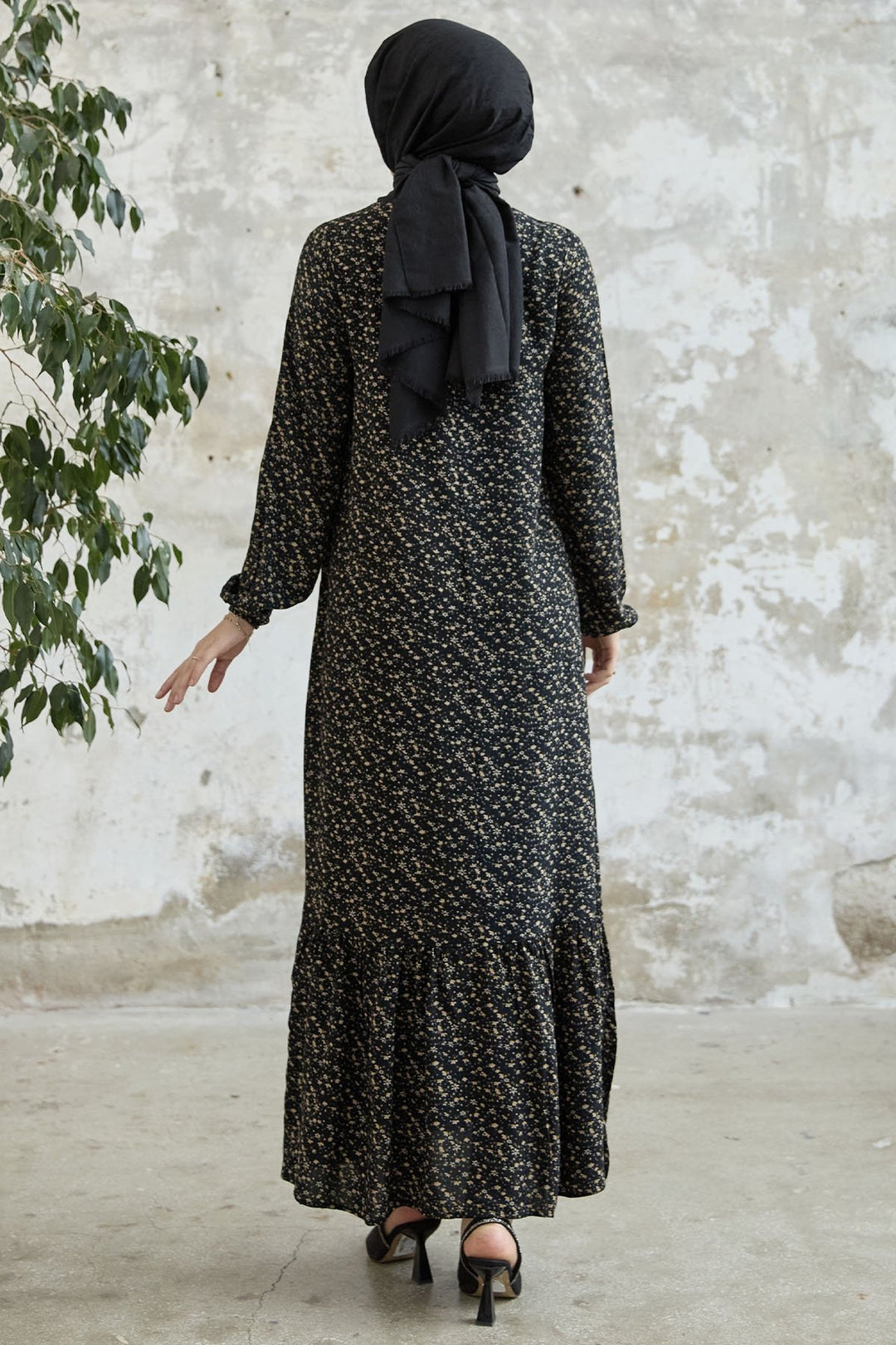 MDS Women Crispy Daisy Casual Viscose Dress - Black - Yevpatoriia