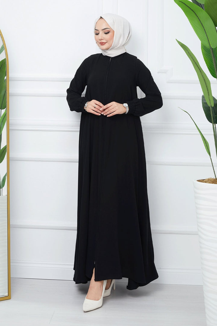 MDS Women Medina Silk Mevlana Cloak - Black - Spring Hill