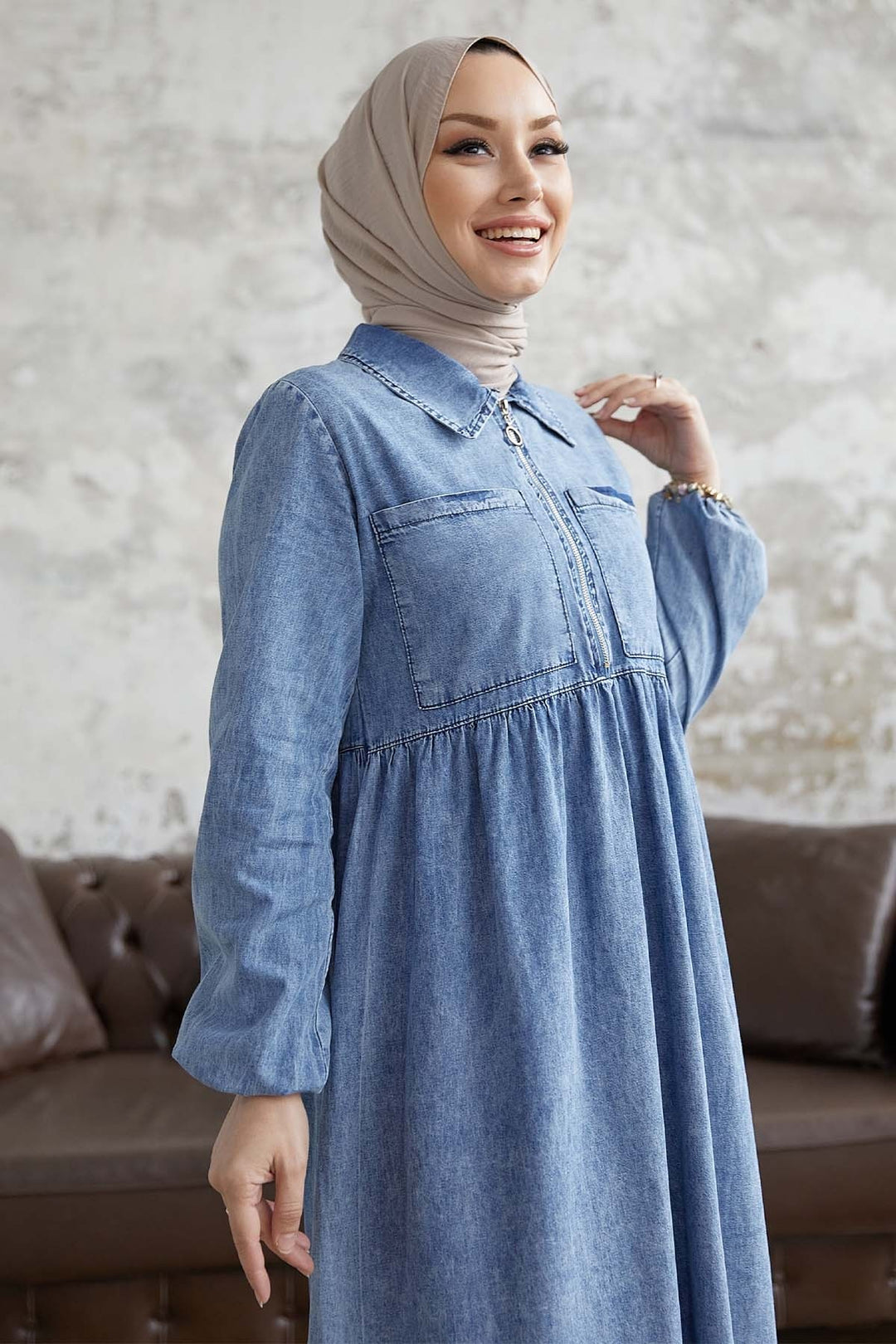 MDS Women Daniel Double Pocket Denim Dress - Light Blue - Tenosique