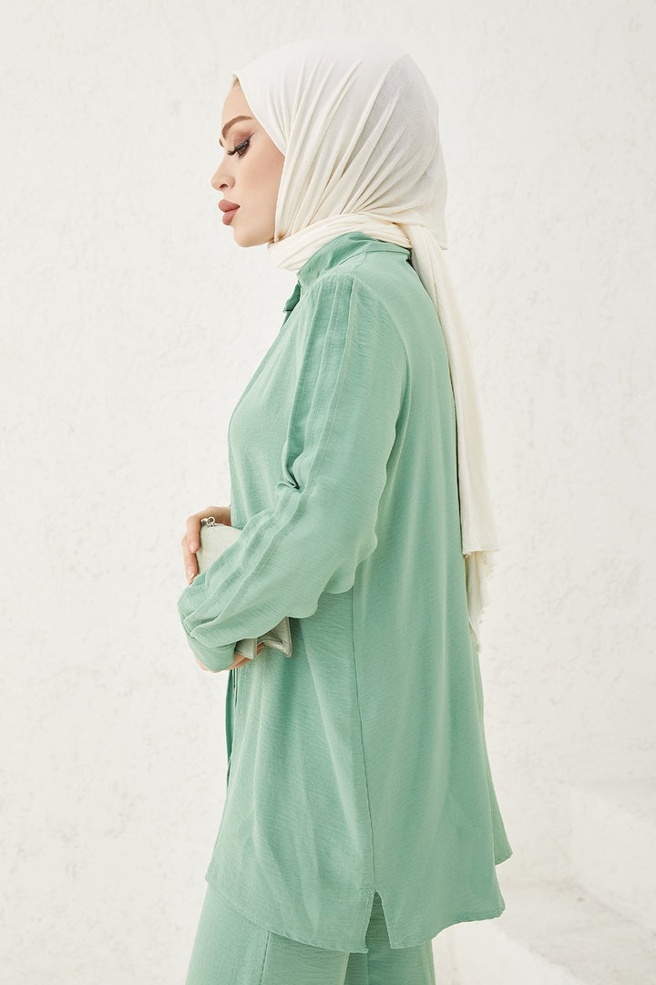 MDS Women Arm Pile Nerved Ayrobin Two Piece Set - Mint - Johns Creek