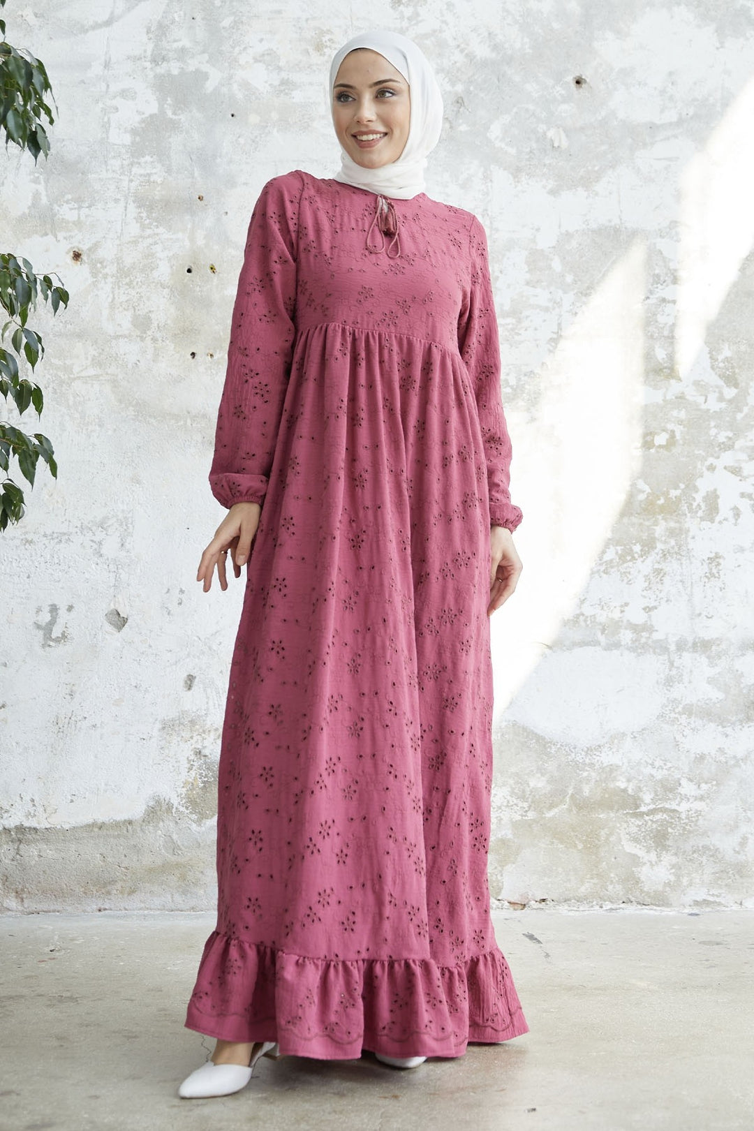 MDS Women Tasseled Embroidered Dress - Fuchsia - Lubny