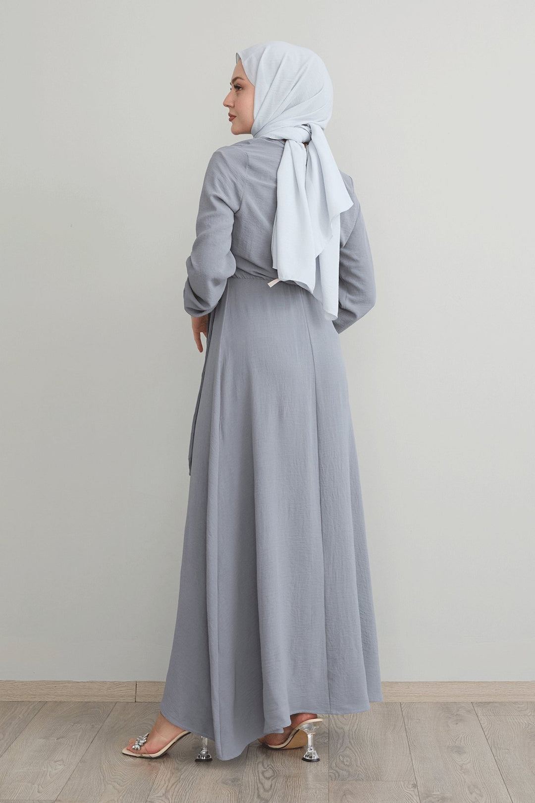 MDS Women Gray Robin Dress with Front Tie Detail - Béziers
