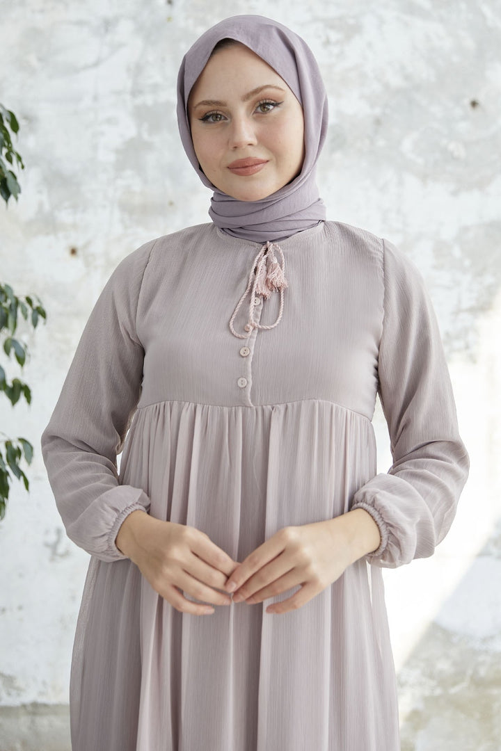 MDS Women Lace-Up Yoryo Chiffon Dress - Powder - Logroño