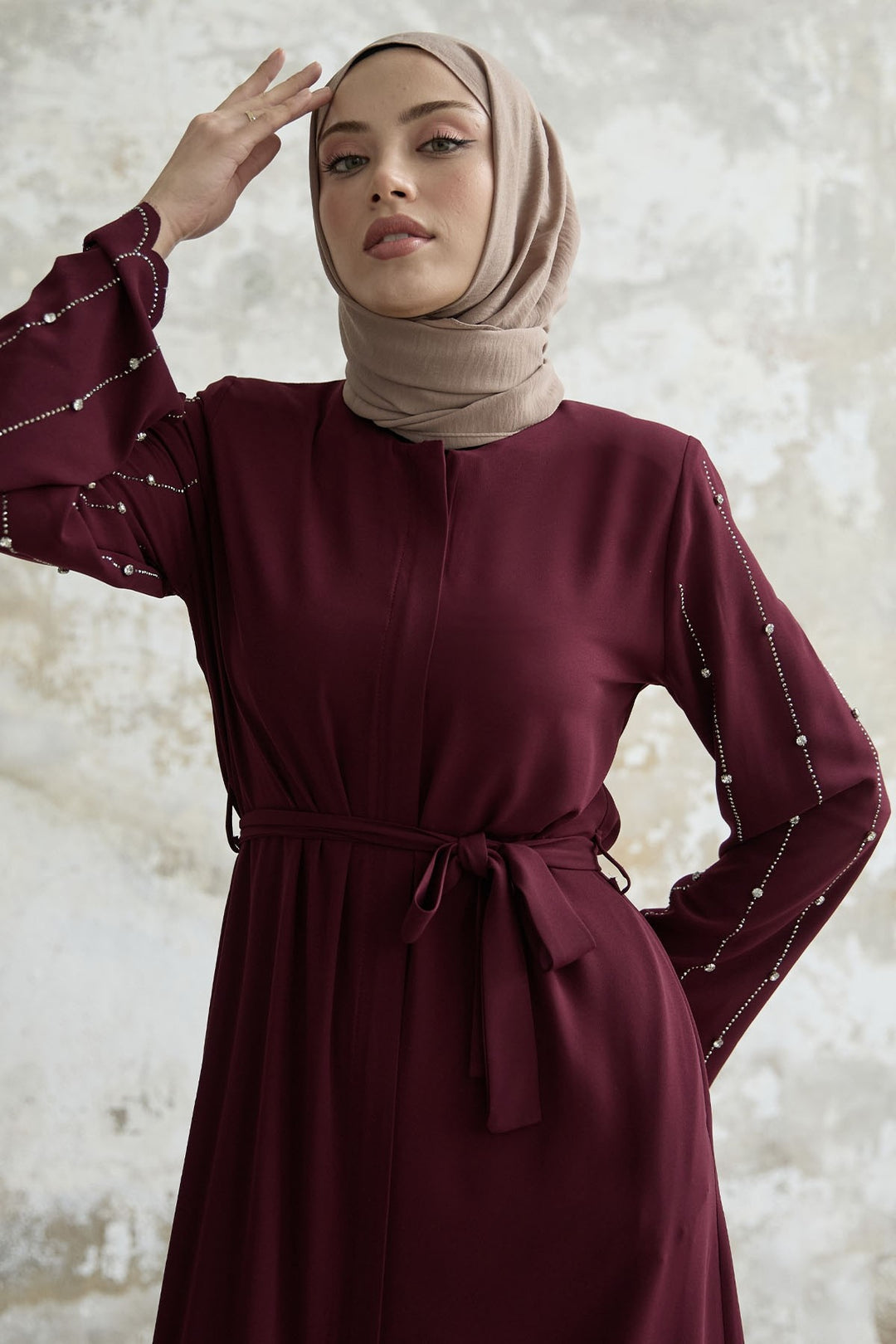 MDS Women Sleeves Stone Processing Ferace - Burgundy - Santee