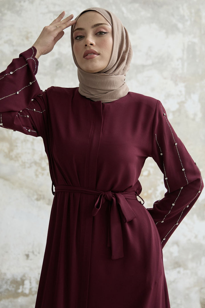 MDS Women Sleeves Stone Processing Ferace - Burgundy - Santee