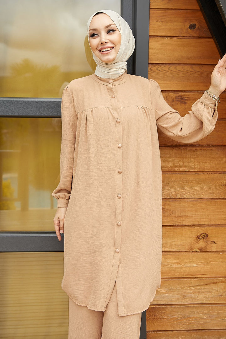 MDS Women Arfa Ayrobin Buttoned Casual Suit - Milky Coffee - Dortmund