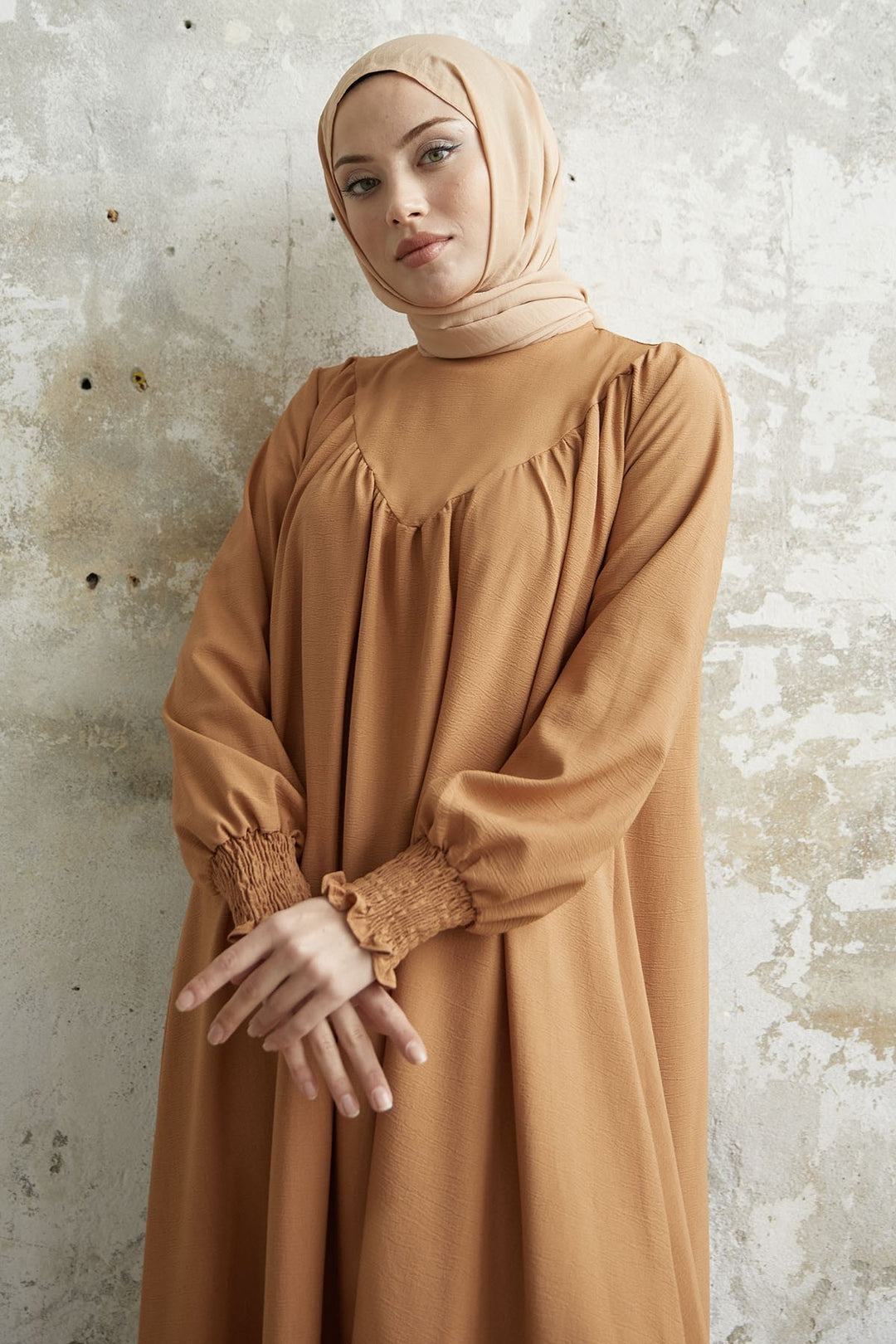 MDS Women Gipeli Front Robed Dress - Camel - Palaiseau