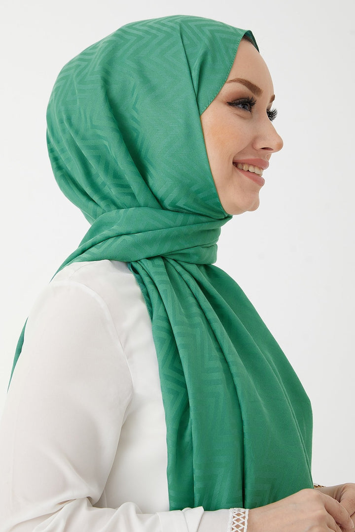 MDS Women Maiya Zigzag Cotton Jacquard Shawl - Turquoise - Zimapan