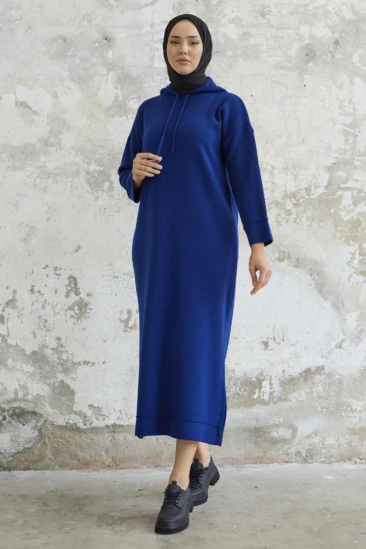 MDS Women Ivona Hooded Knit Dress - Navy Blue - Agua Prieta