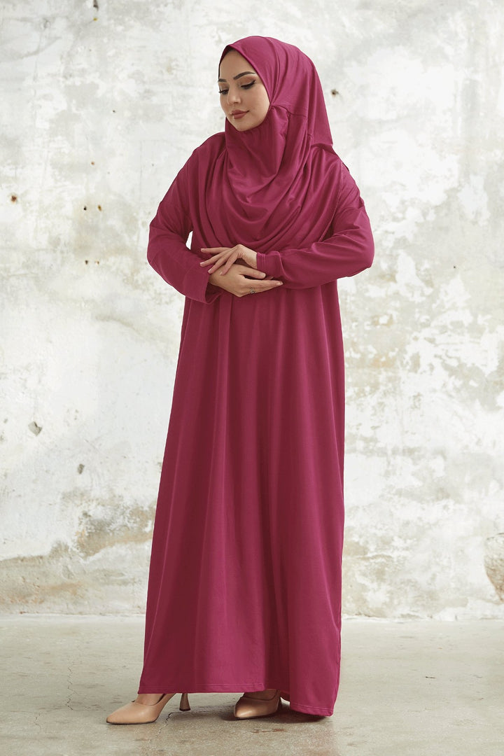 MDS Women One Piece Prayer Dress - Pomegranate Flower - Côte-Saint-Luc