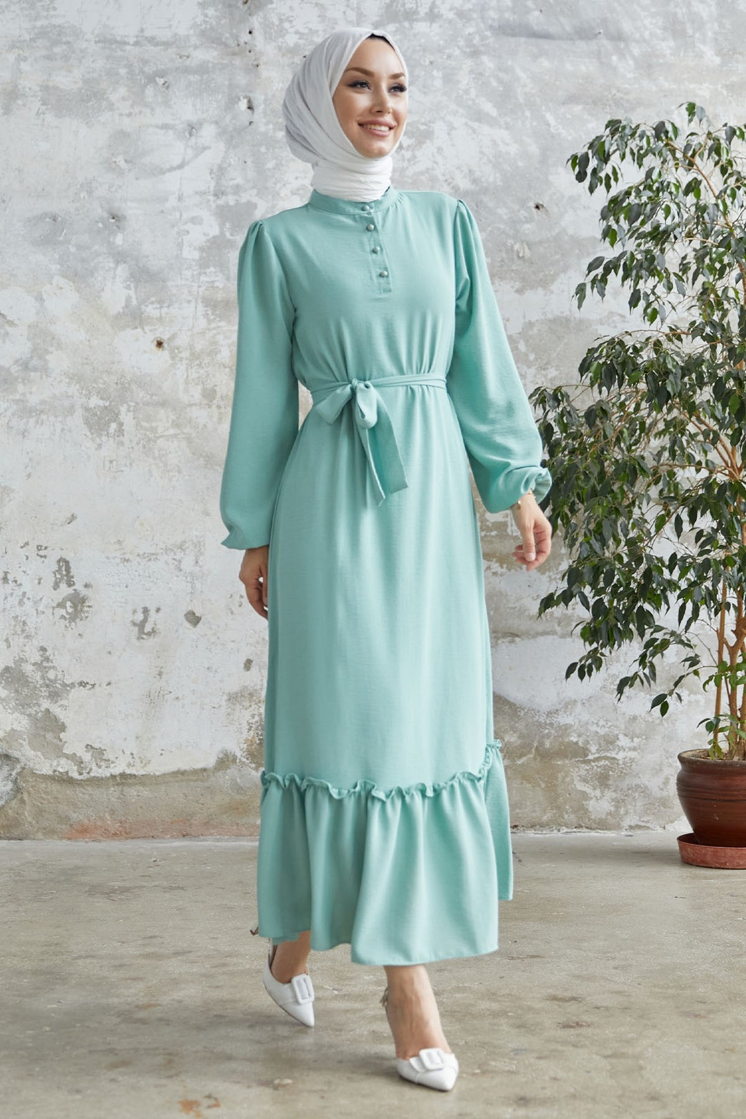 MDS Women Meyra Buttoned A-line Dress - Light Green - Norwich