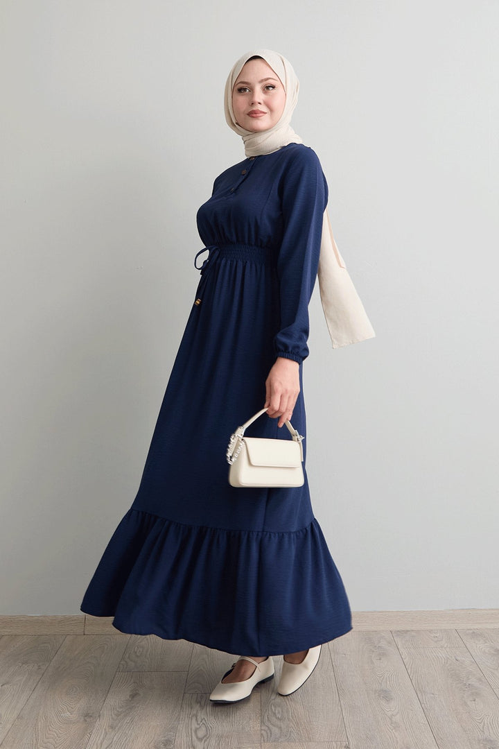 MDS Women Tena Beli Elastic Waist Dress - Navy - Sesimbra