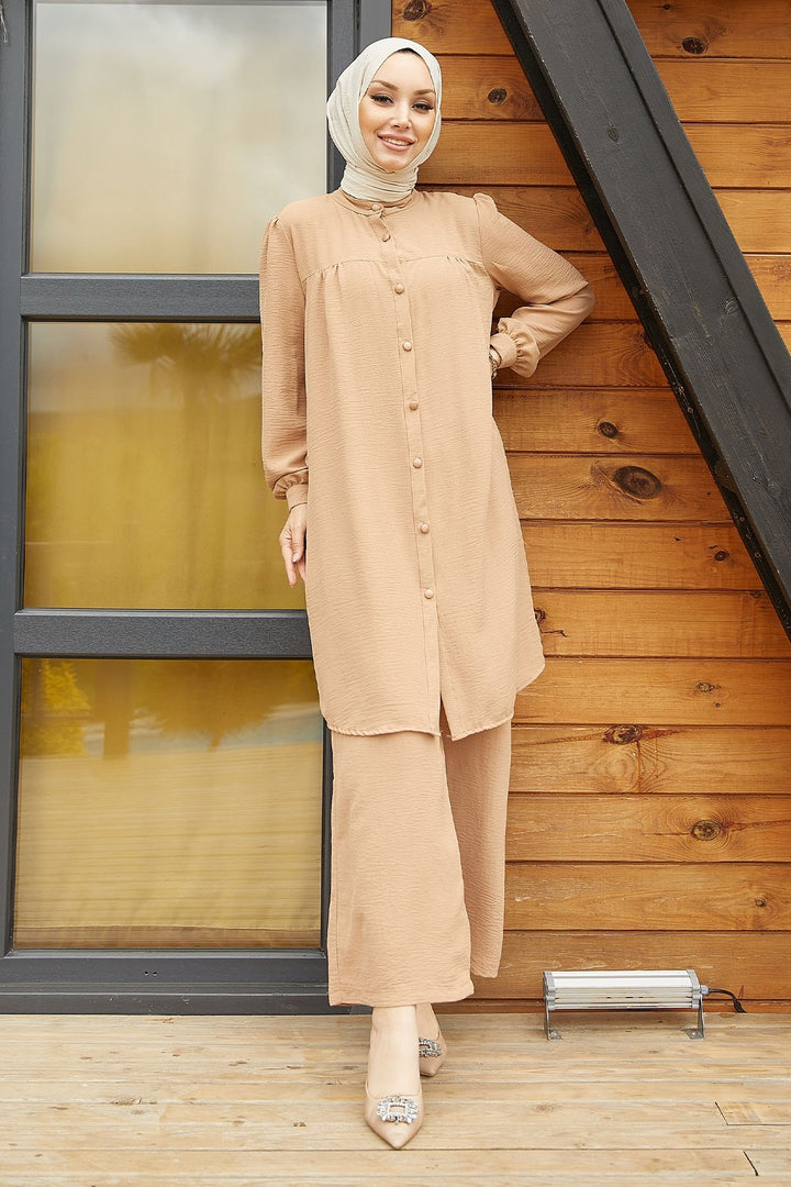 MDS Women Arfa Ayrobin Buttoned Casual Suit - Milky Coffee - Dortmund