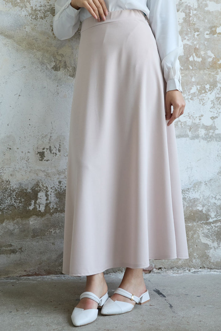 MDS Women Double Knit Fabric Skirt - Stone - Findlay