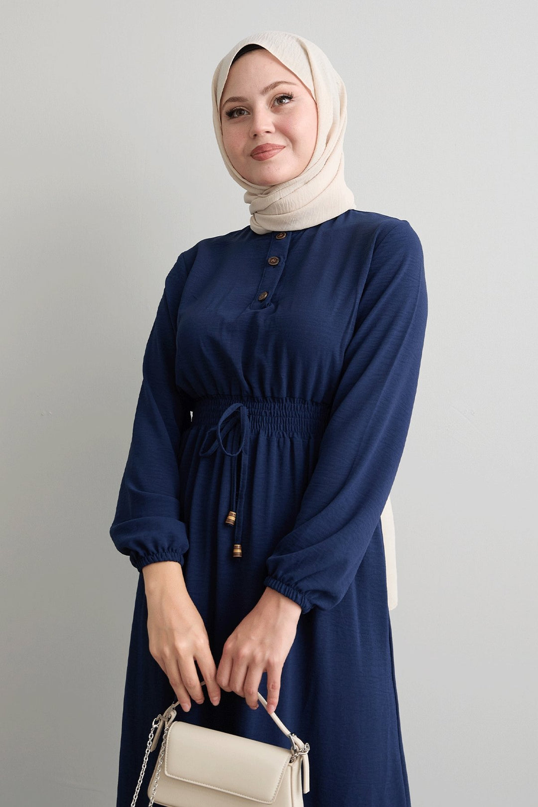 MDS Women Tena Beli Elastic Waist Dress - Navy - Sesimbra