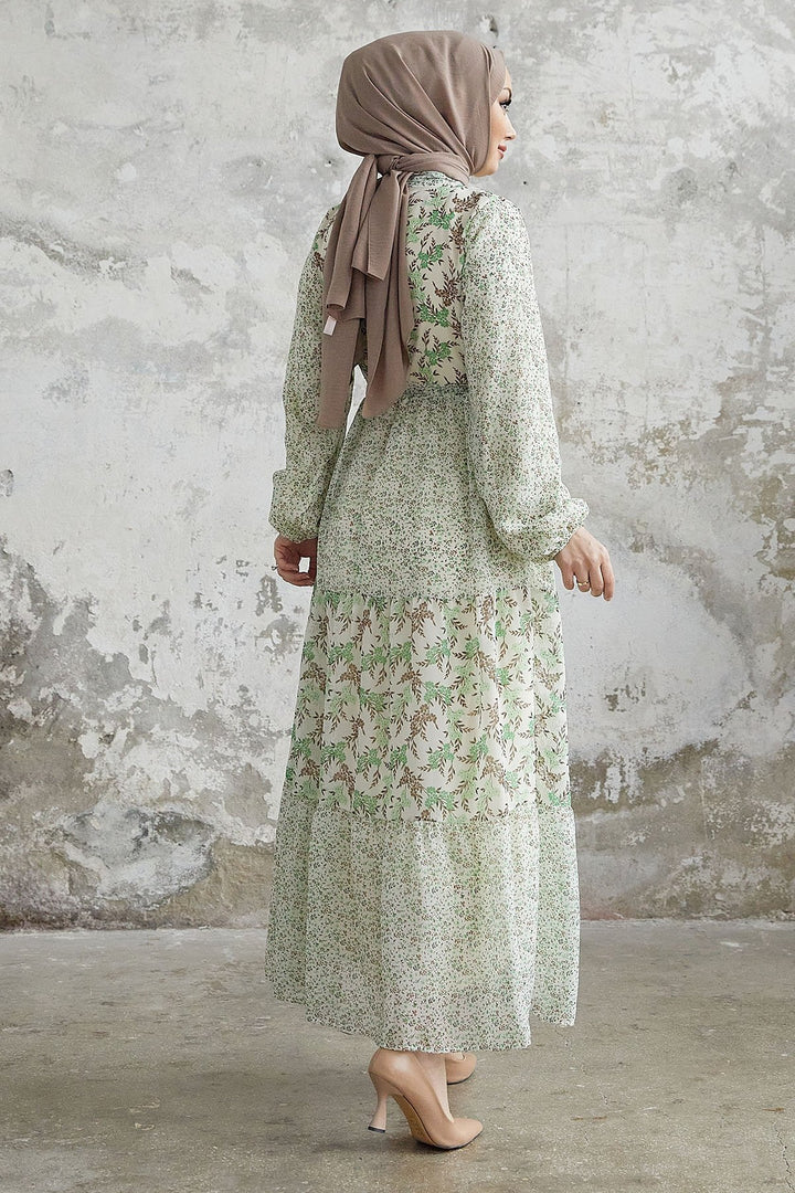 MDS Women Nessa Floral Belted Chiffon Dress - Green - Marcianise
