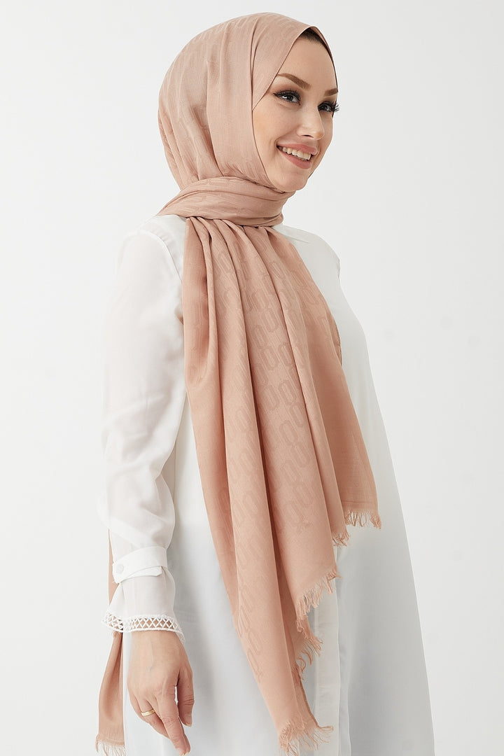 MDS Women Luda Chain Pattern Cotton Jacquard Shawl - Yavruağzı - Zwolle