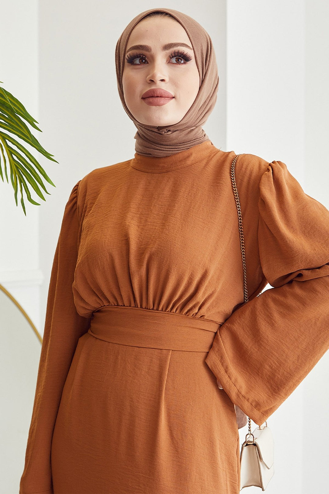 MDS Women Rina Self-Belted A-Line Dress - Orange - Sankt Ingbert