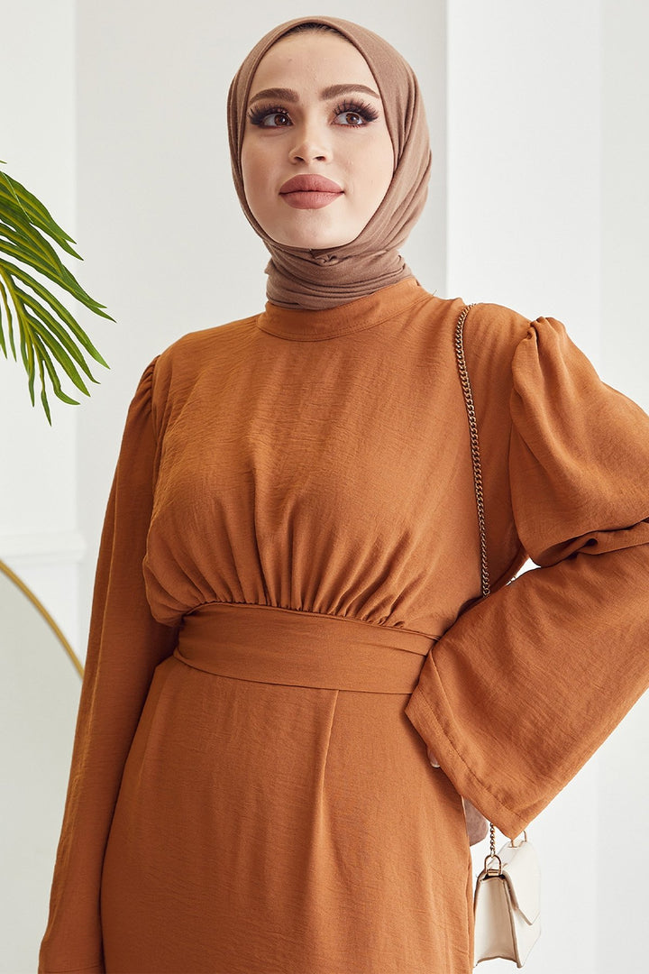 MDS Women Rina Self-Belted A-Line Dress - Orange - Sankt Ingbert