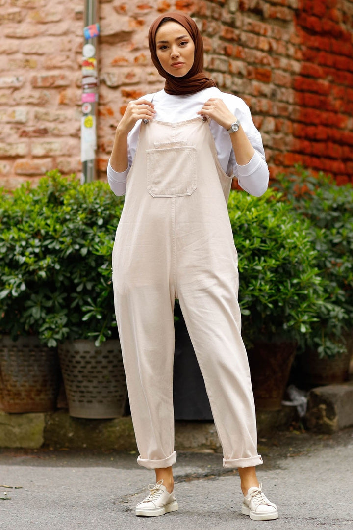 MDS Women Lindy Strap Overalls - Beige - Aix-en-Provence