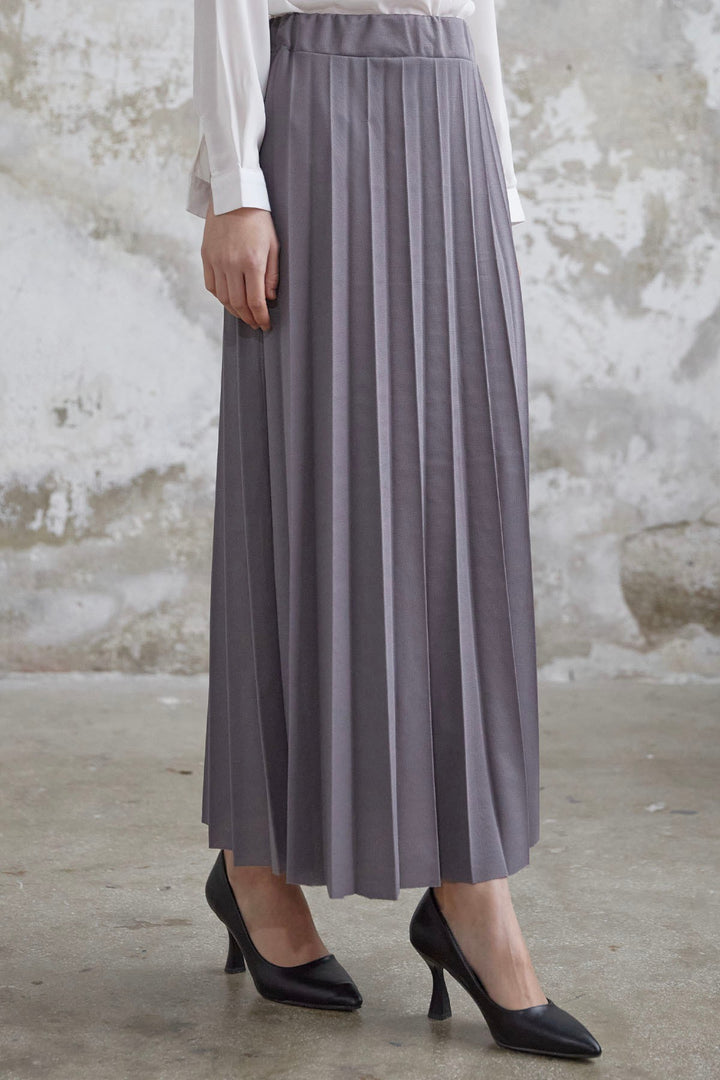 MDS Women Luisa Beli Rubber Waist Pleated Skirt - Grey - North Port