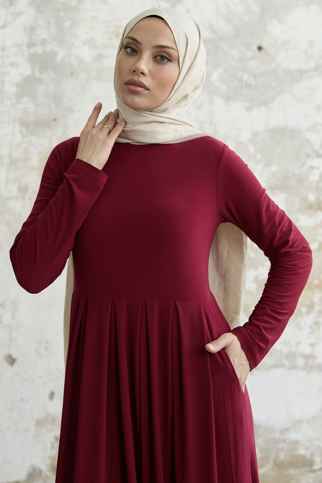 MDS Women Sandy Hat Dress - Burgundy - Apache Junction