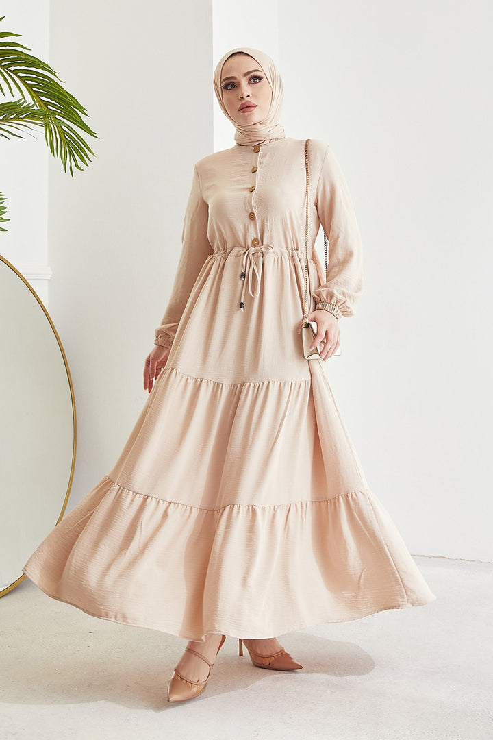 MDS Women Pamela Buttoned A-line Dress - Beige - Ripollet